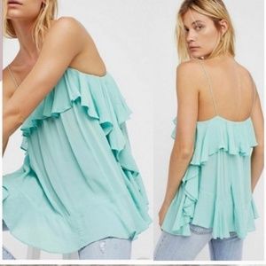 Free People ruffled top XS
